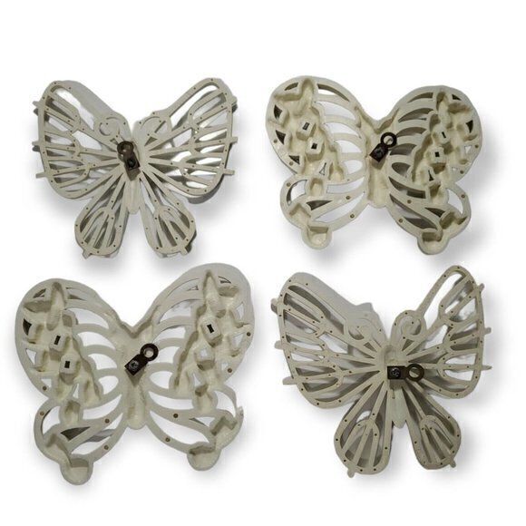 4 Vintage Syroco Wicker Butterflies Home Interiors Homco Burwood Wall Hanging - Picture 2 of 4